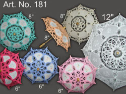 6 inch , 8 inch, 12 inch batten lace parasol